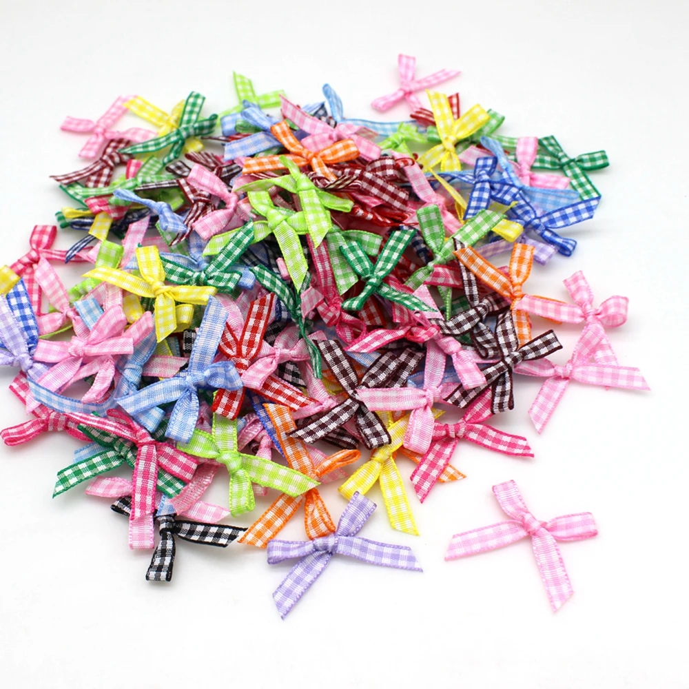 100pcs  30mm-35mm Small Size Satin Ribbon Bow Flower for Crafts Embellishment Crafts Accessory Decoration Supplies