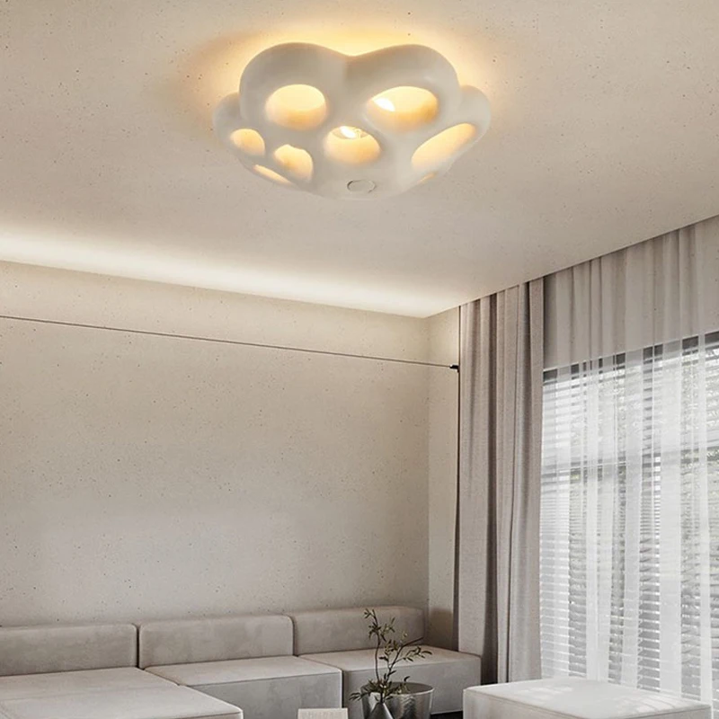 Nordic Minimalist Petal Wabi-Sabi Wind Led Bedroom Ceiling Lamps Chandelier Living Dining Room Home Decor Ceiling Light Fixture