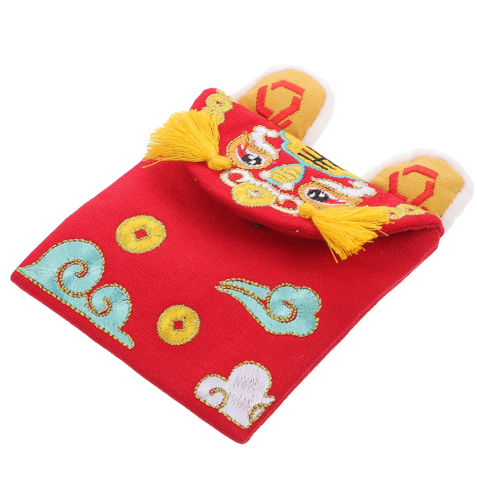 

Tiger Year Red Envelopes Canvas Material Cartoon Pattern Practical Use Bright Color New Year Atmosphere Spring Festival Packets