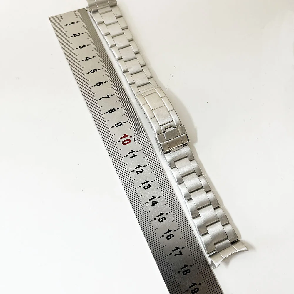 ساعة ميكانيكية مزودة بسلسلة ساعات كوميدية فضية 20 ملم من الفولاذ المقاوم للصدأ بإبزيم قابل للطي ملحقات بديلة للرجال A1 A2