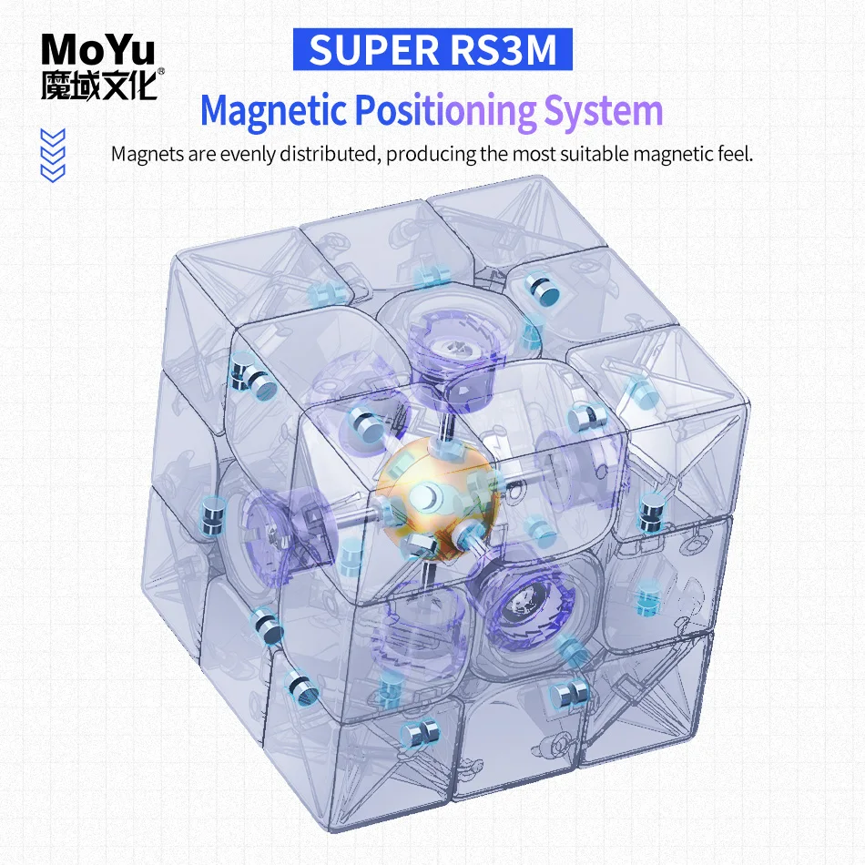 MoYu 3x3 سوبر RS3M ماجليف المكعب السحري 3x3 المغناطيسي كوبو ماجيكو MEILONG3 المهنية سرعة لغز لعب الأطفال التململ