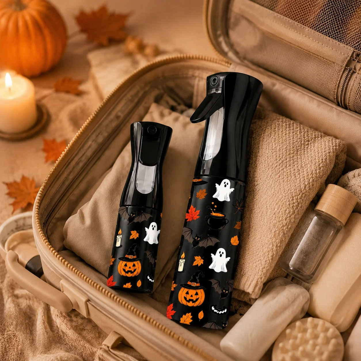 Fine Mist Spray Bottle Halloween Christmas Refillable Spray Bottle 200ml 300ml Continuous Mister for Hair Face Travel Salon
