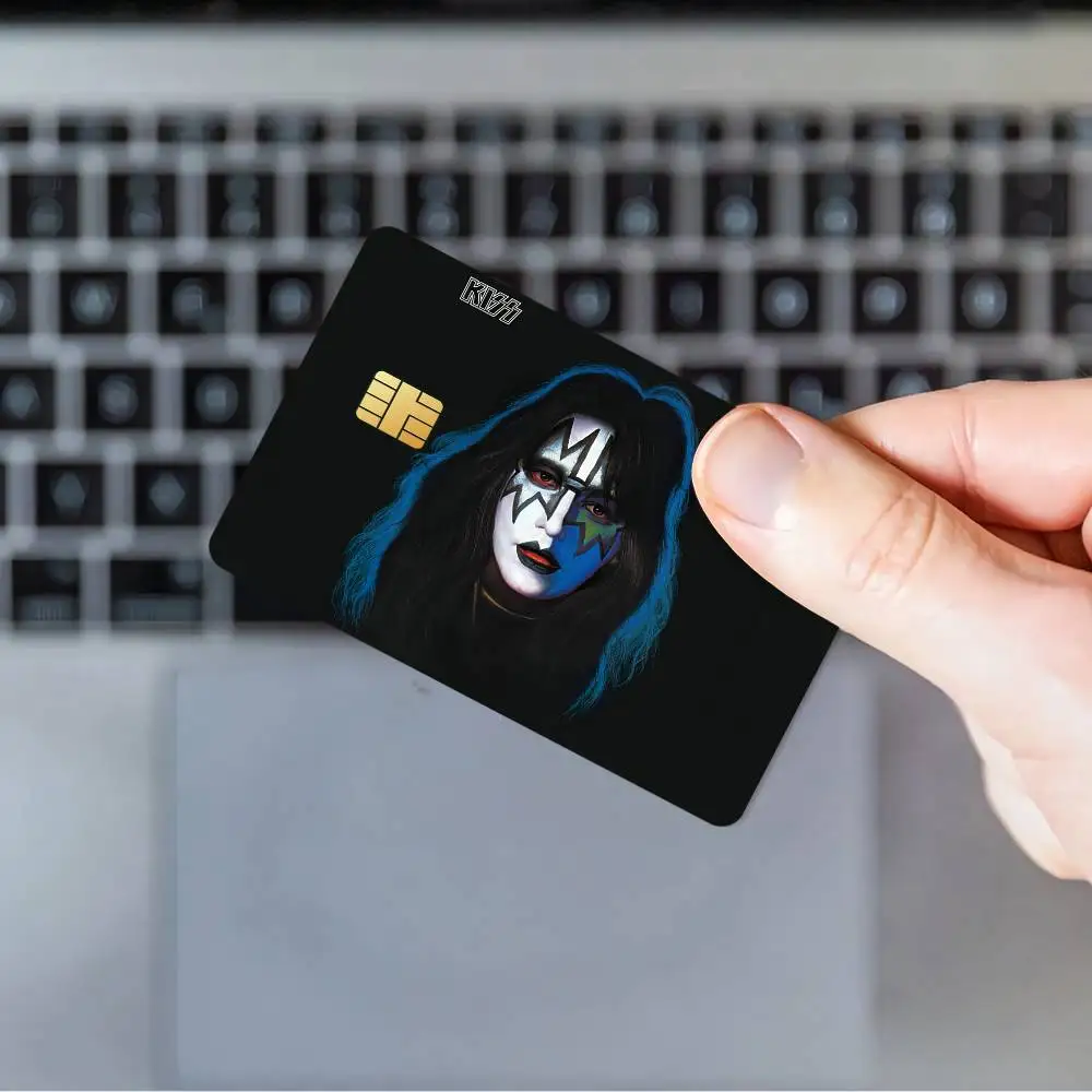 Singer A-Ace-S F-Frehley-S Card Stickers Waterproof Film skin Cover 4PCS Credit Card stickers Debit Front Decoration Bank Pass view 4