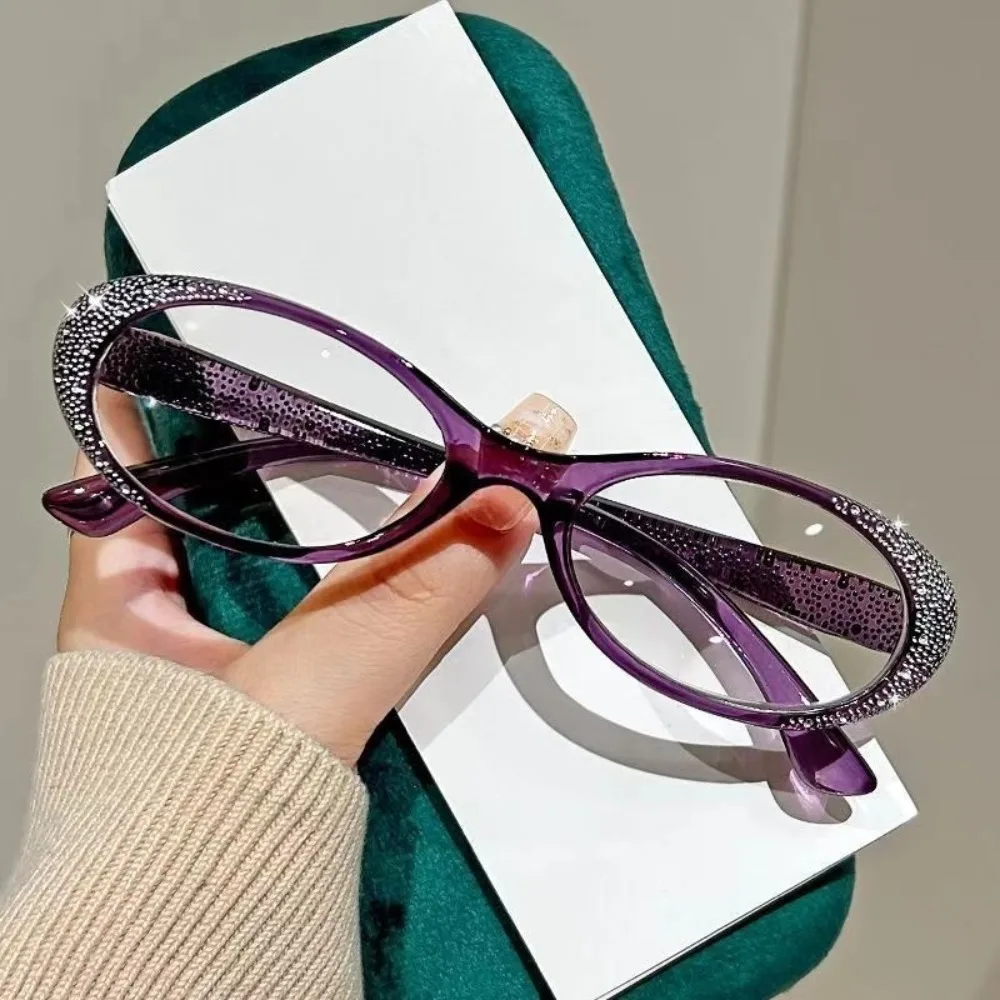 Retro OvalFrame Men Women Metal Reading Glasses  Anti Blue Light Hyperopia Eyewear Presbyopia Elderly Eyeglass image 2