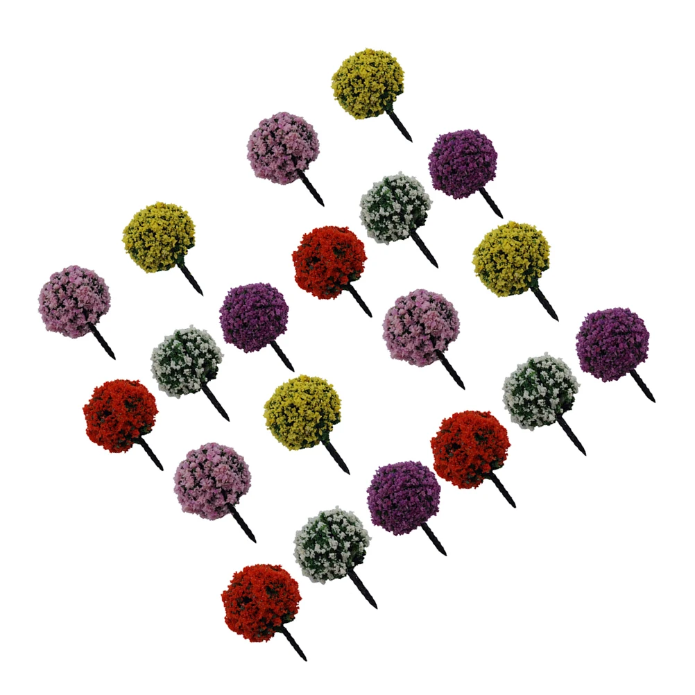

24 Pcs Mini Flower Tree Model Miniature Scenery Garden Home Decor Ornament Small Fake
