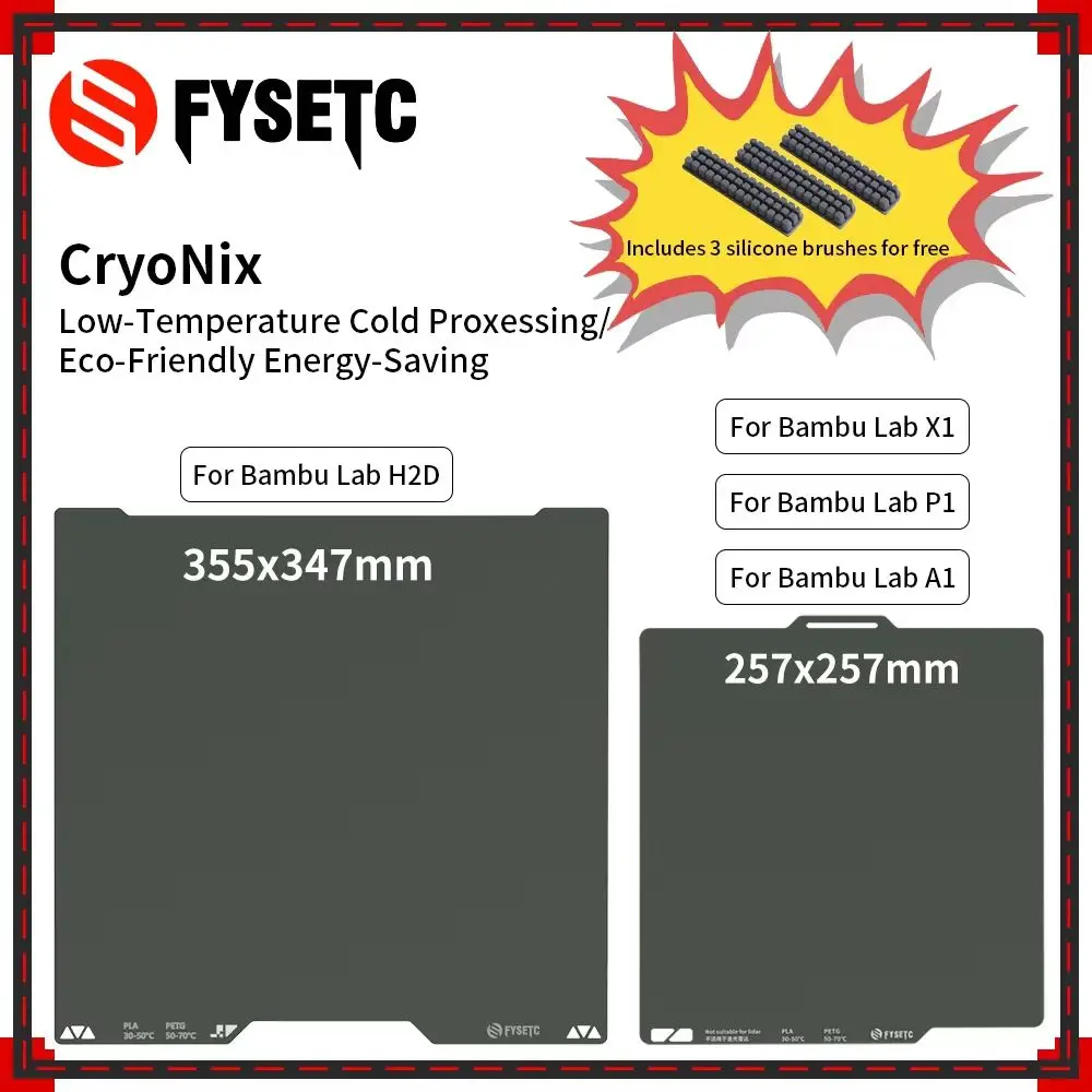 

For Bambu Lab X1/P1/A1/H2D CryoNix 3D Printer Cold Plate Compatible High Low Temperatures Easy Mold Removal For 3D Printer Parts