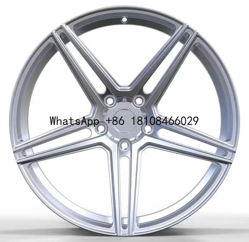 Weiya silver  5 split spoke design 15 16 17 18 19 20 21 22 23 24 26 inch custom  aluminum T-6061 alloy car forged wheels