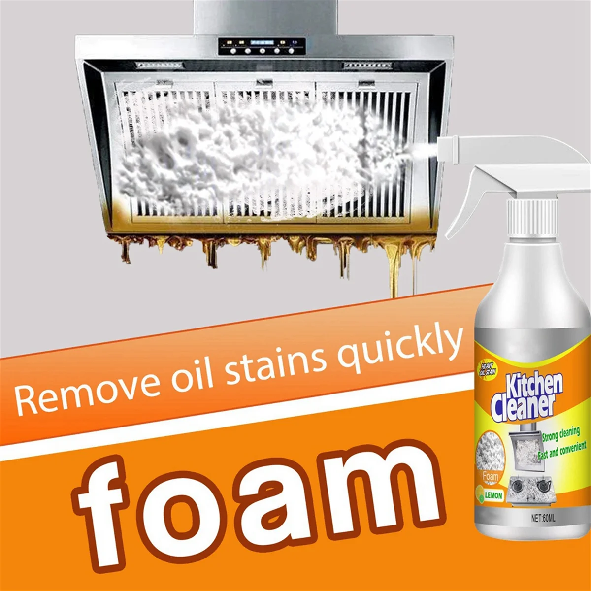 Powerful Heavy Foam Cleaner Stain Remover Multipurpose Kitchen Grills Ovens Dirt Oil Cleaning Spray Foam Washing Tool images - 6