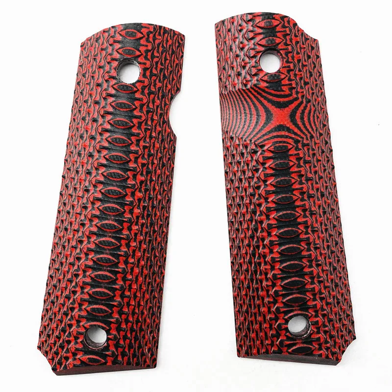 1 زوج اليد Grips مكافحة زلة G10 التصحيح DIY بها بنفسك المواد مقابض جداول ألواح الفراغات ل 1911 قبضة نموذج