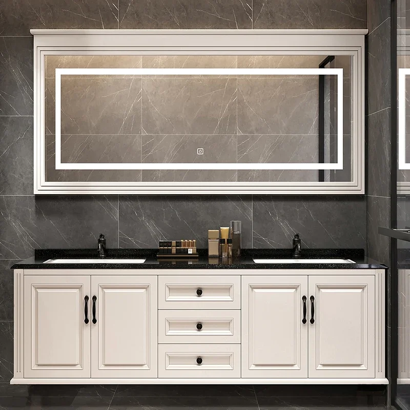 

Sink Base Cabinet Space Saving Bathroom Open Cabinets Storage Closed Toilet Luxury Wc Furniture Column Wooden Salon Station Home