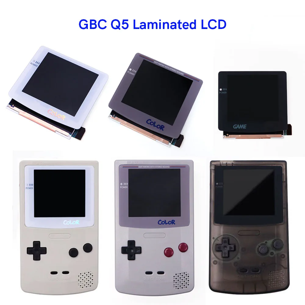 Drop in OSD Menu GBC V5 IPS LCD Laminated Screen Kits Retro Pixel Backlit Mode For GameBoy Color GBC With Pre-cut Shell Housing