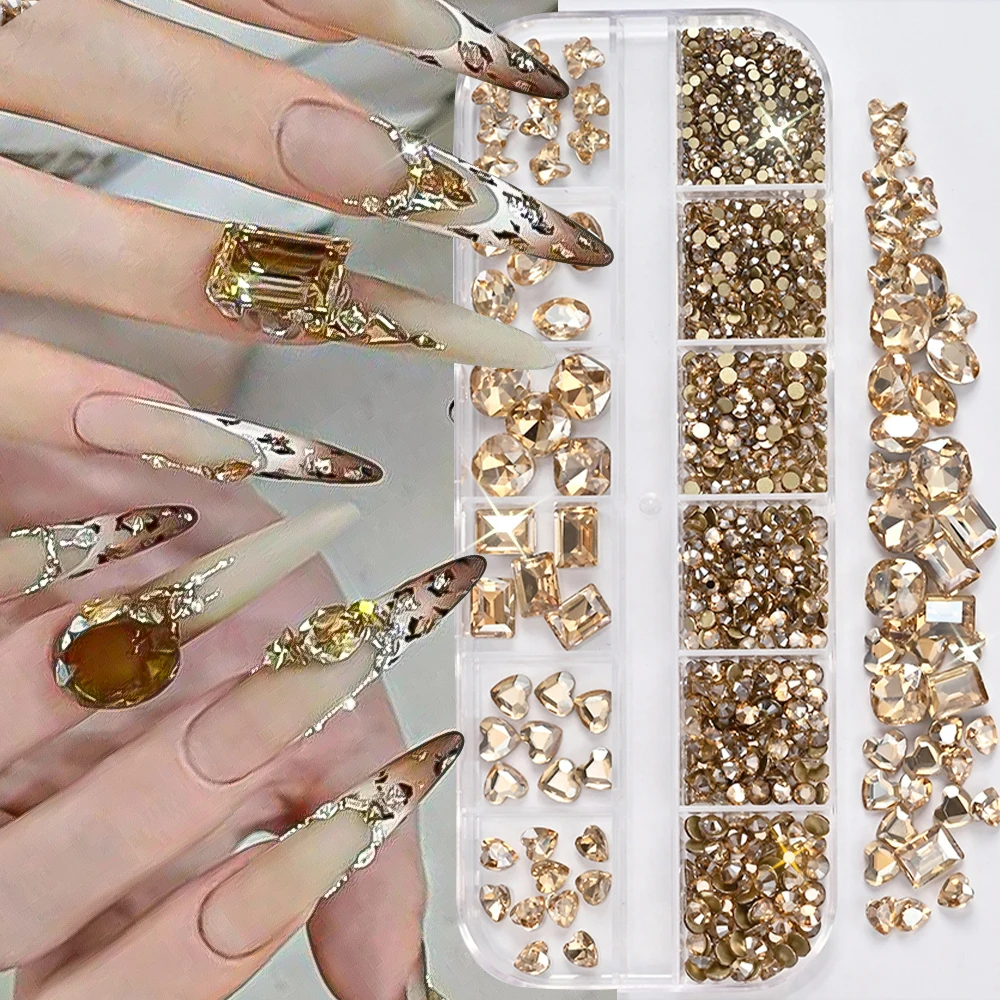 180 Stück AB Flatback Glas Nail Art Strasssteine Multi-Form gemischte Diamant-Edelsteine blau lila Kristallsteine für DIY-Nageldekoration