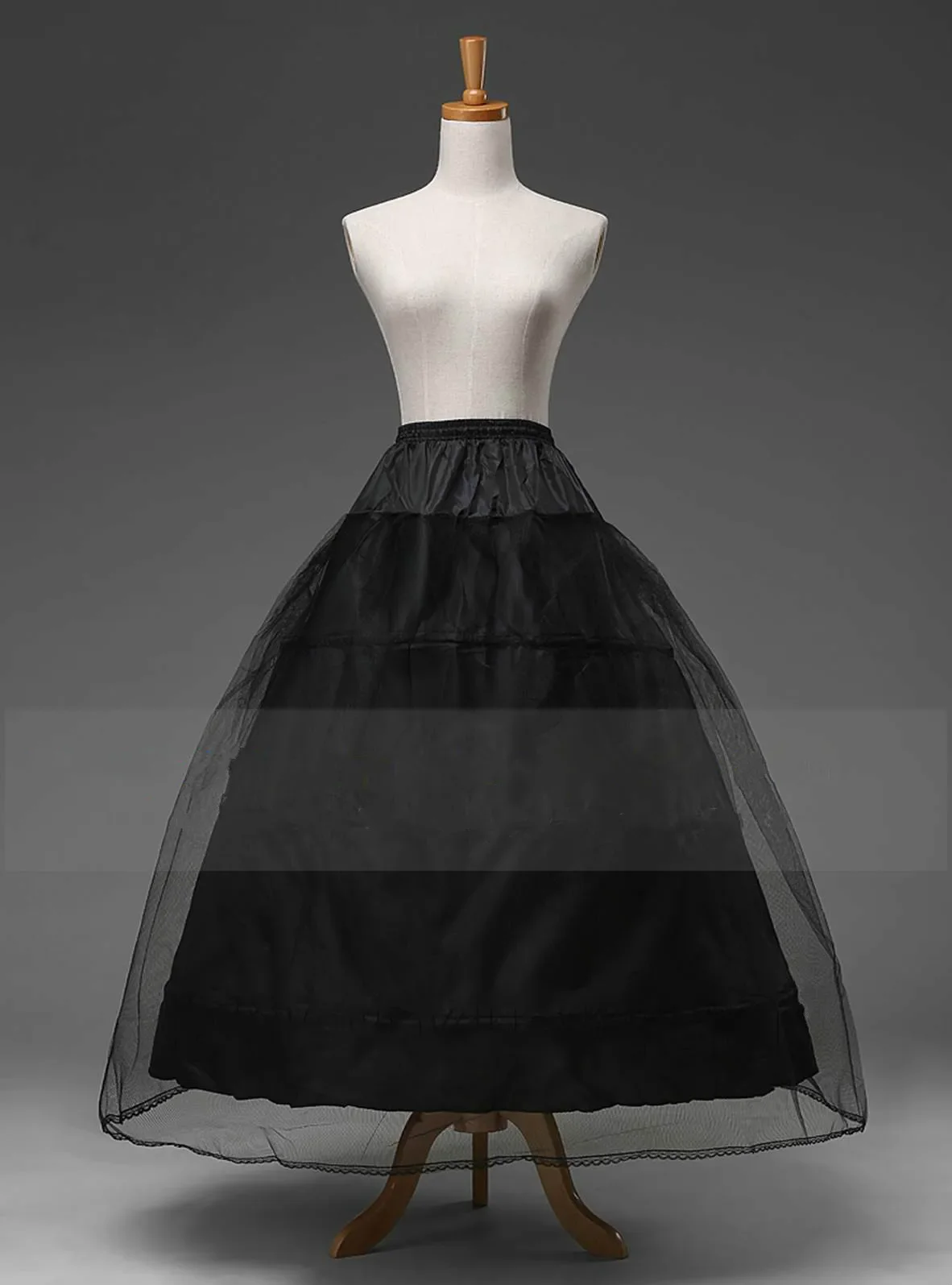 Jupon Crinoline blanc/noir à 3 anneaux, robe de bal de mariée, jupon, jupe antidérapante