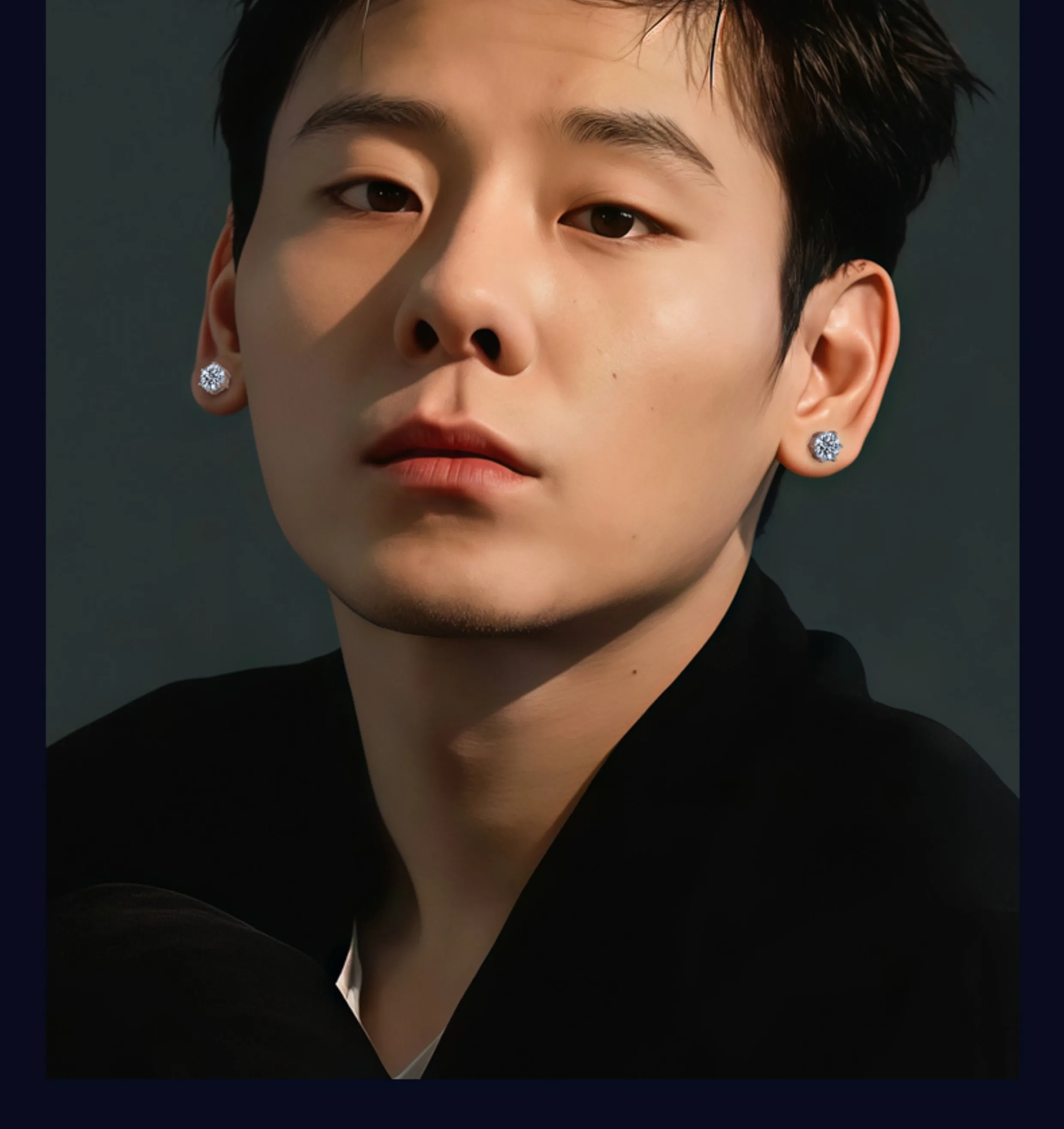 

Ultra Sparkling Moissanite Ear Stud for Men, Trendy and Edgy Style, S925 Sterling Silver, Single Ear Cartilage Helix Earring.