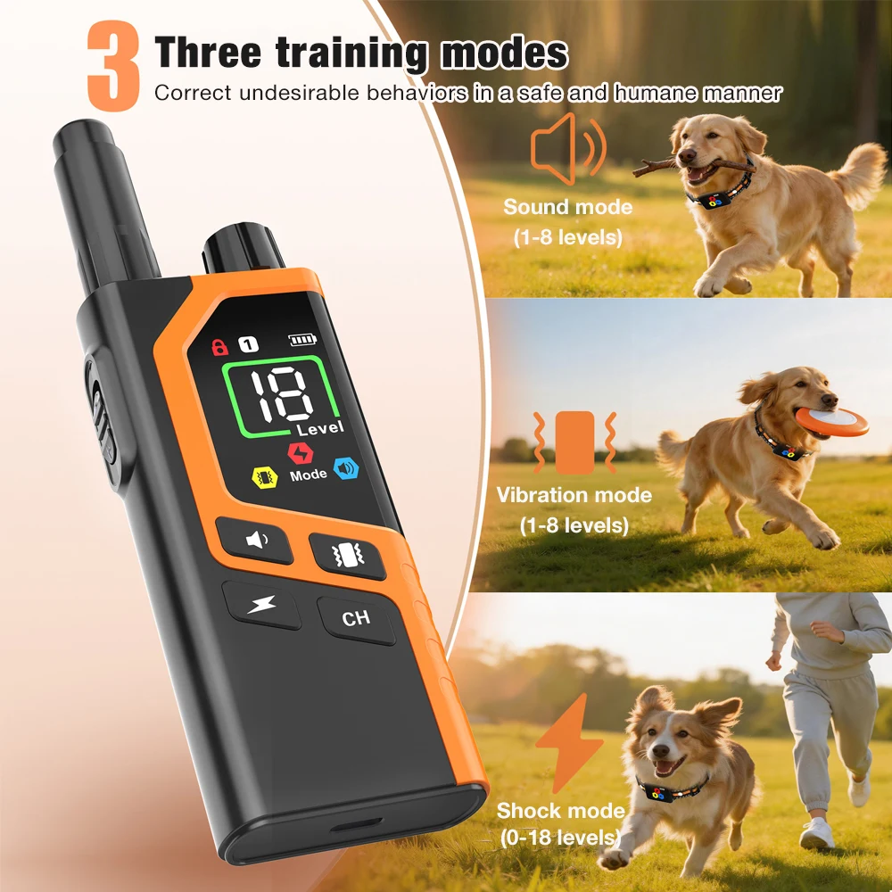 1000mの通信距離を持つ、防水仕様の電気犬用首輪。衝撃、振 - Dog Training Collar Remote 1000M Beep のレビューと価格