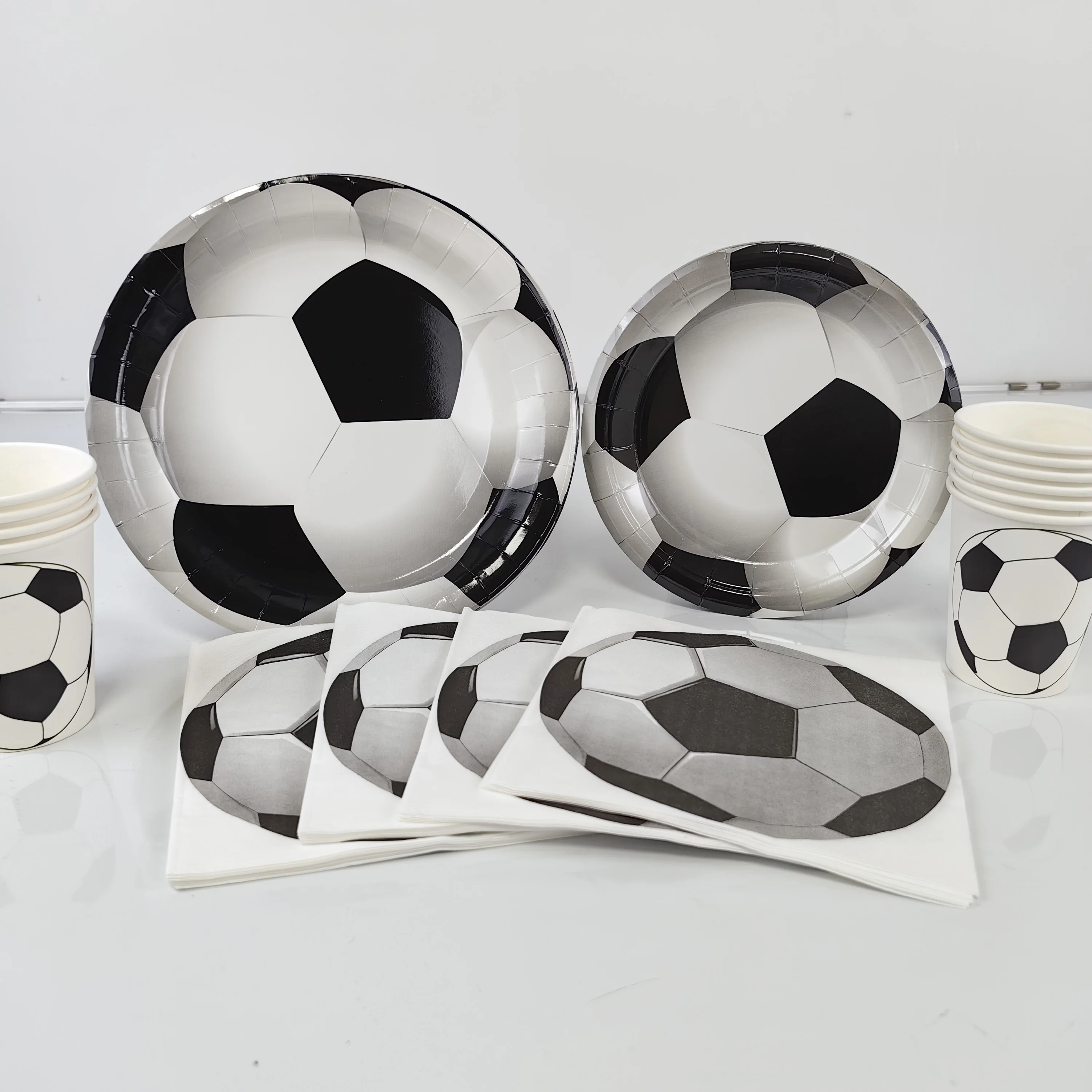 Soccer Tennis Rugby Pattern Disposable Tableware Plates Boys Football Sports Theme Birthday Party Ball Games Decoration Supplies