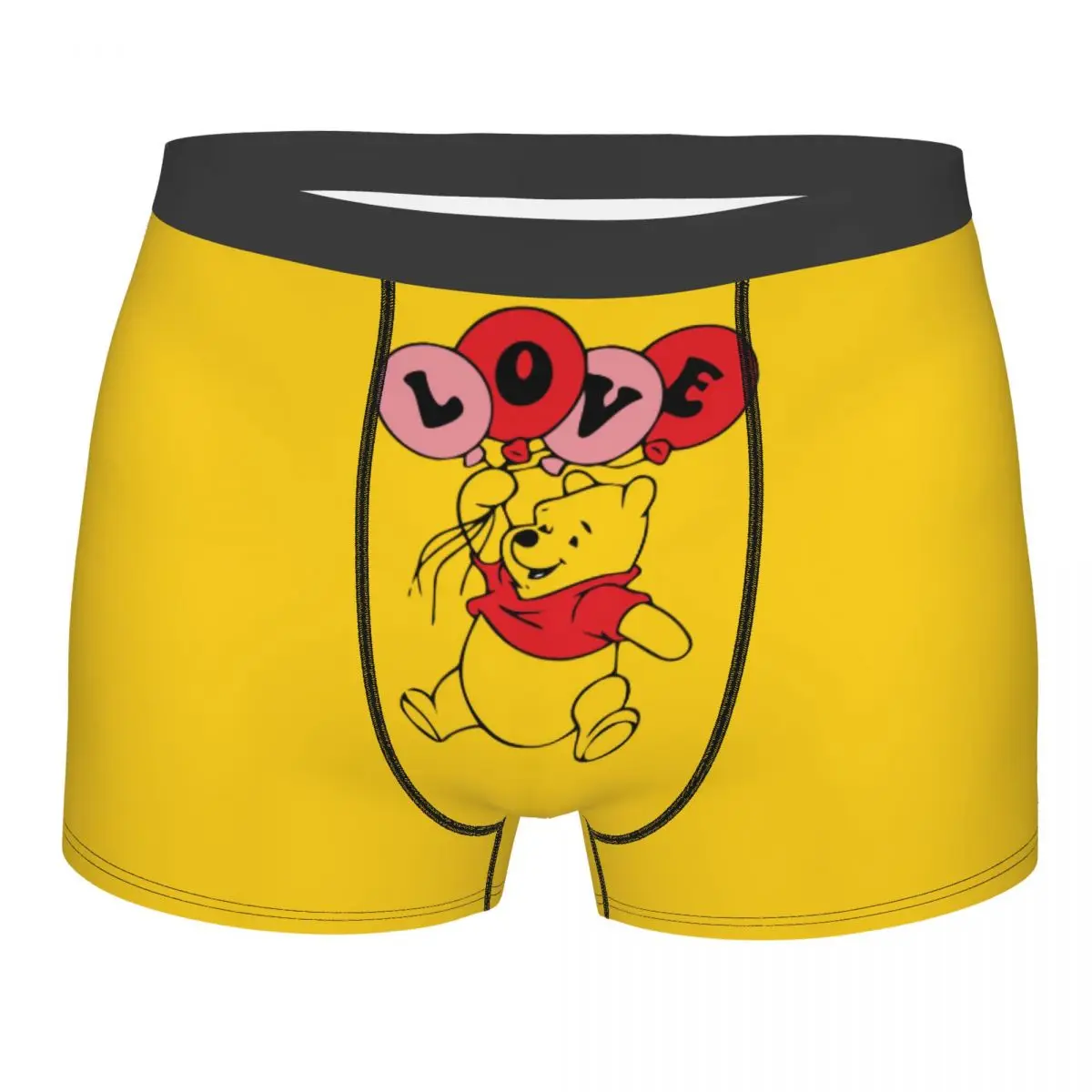

Пользовательские боксеры Winnie The Pooh Love для Homme, нижнее белье с 3D принтом, трусы, эластичные трусы