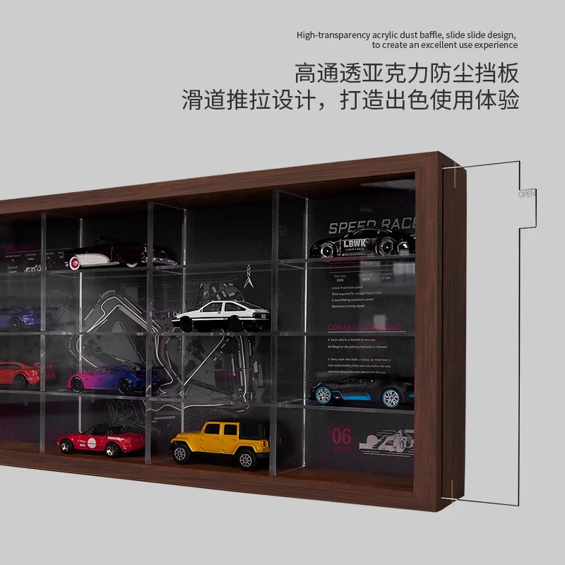 1/64 Multi-car track theme car model wall hanging storage box Simulation car model garage toy car display stand