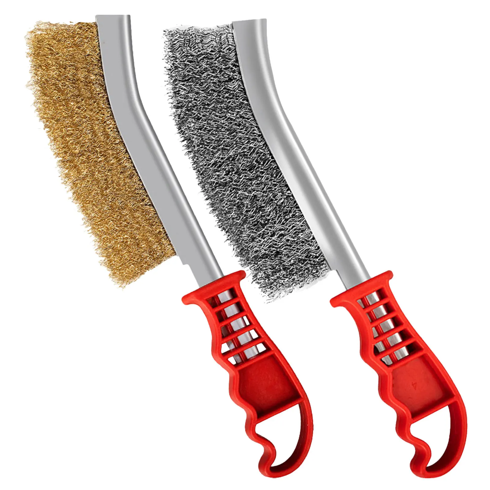 2Pcs Stainless Steel Wire Brush Set for Rust Removal Multi-Functional Metal Scrubber Home Mechanical Maintenance Groove Cleaning