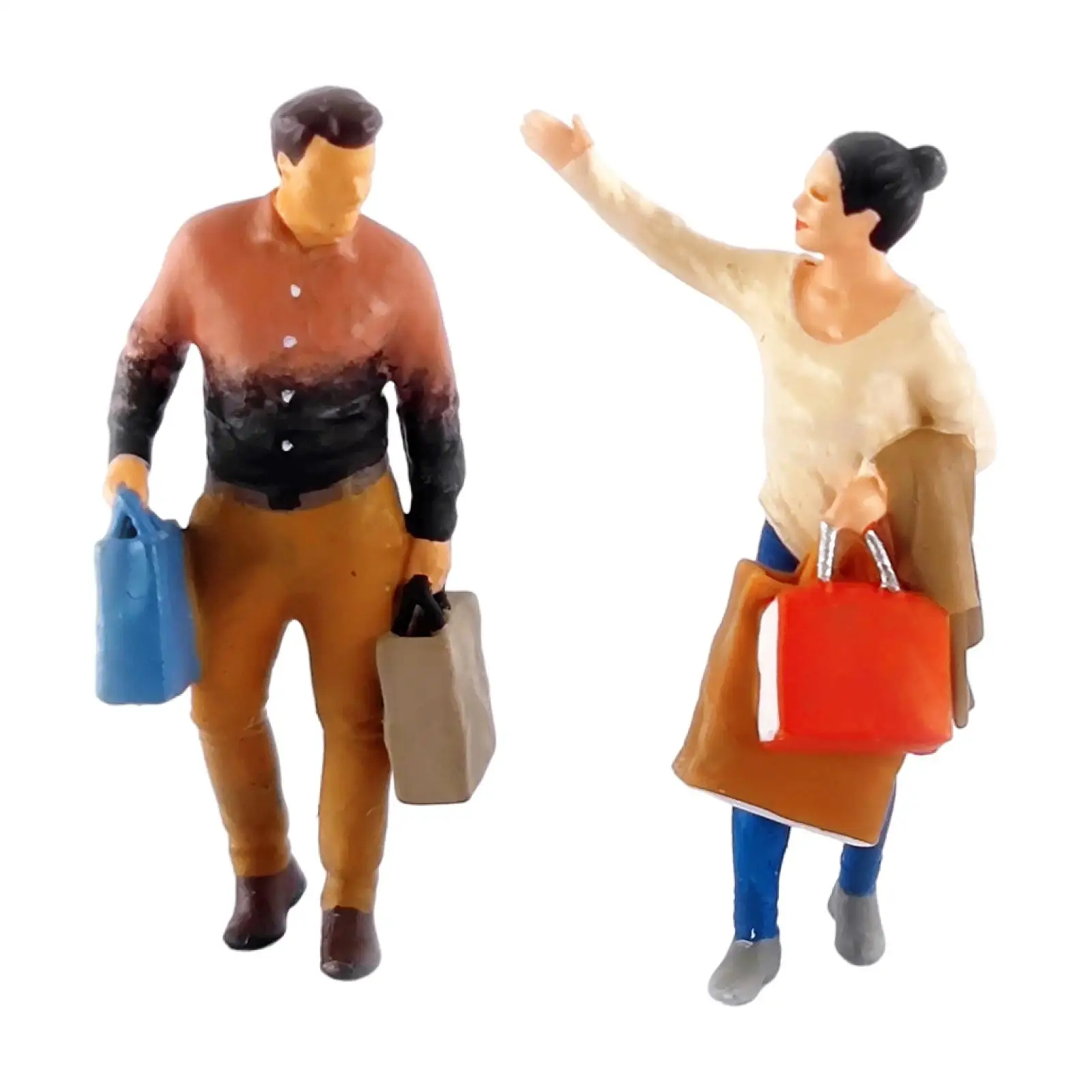 

Resin 1/64 Shopping Figures Home Decoration Ornament Micro Landscape Painted Figures Miniature for Adults Gifts Children Toy