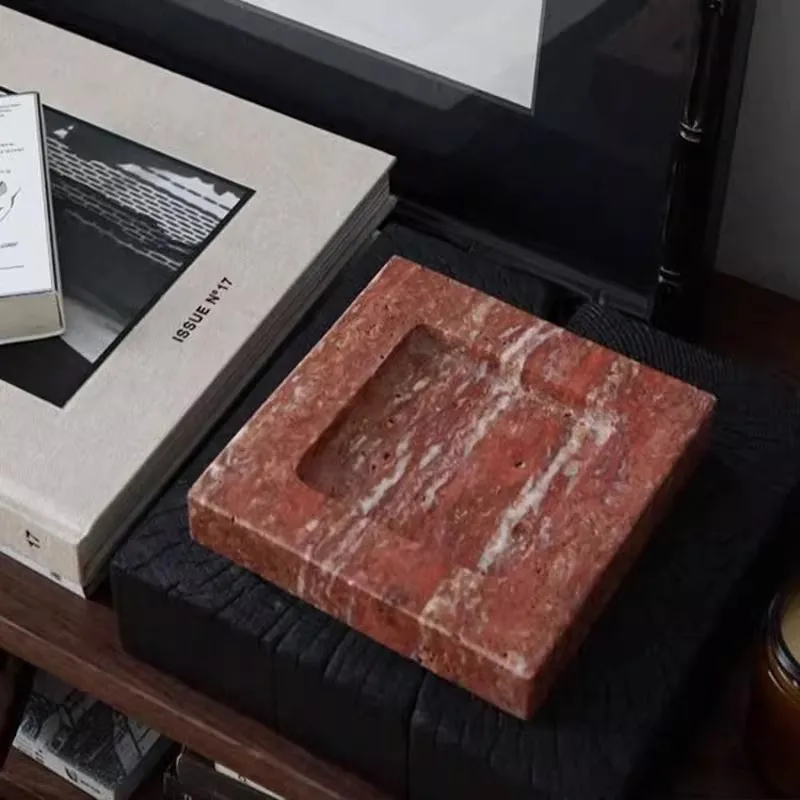 

Natural Marble Top Grade Jewelry Jewelry Storage Tray Living Room Study Artistic Originality Individuality Decorative Tray