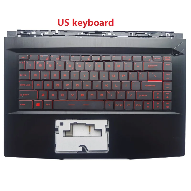 Imagem -02 - para Msi Gf63 8rc 8rd Ms16r1 r2 r3 r4 r5 r6 Russo ru Eua Espanhol Teclado do Portátil com o Resto de Mãos Capa Superior Backlit Novo