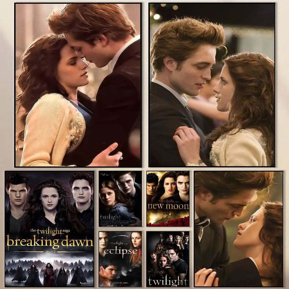 

Classic Movie T-Twilight Edward Bella Poster Modern Waterproof HD Wall Art Decal Self-Adhesive Aesthetic Decor for Home Living R
