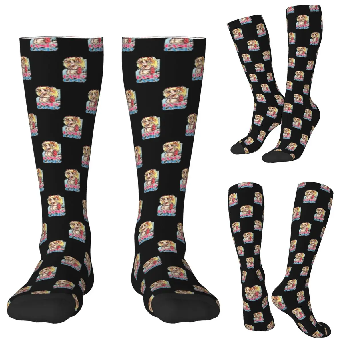 

CANDY CANDY Socks Harajuku Stockings All Season Long Socks Accessories for Unisex Christmas Gifts
