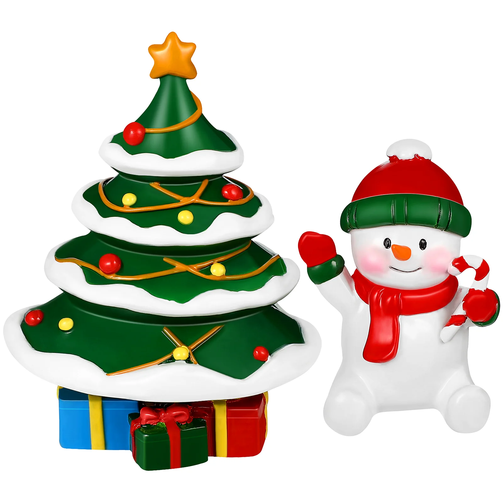 

Christmas Water Aquarium Decor 2 Resin Snowman Tree naments for Fish Tank Safe Holiday Home Gift NonFade LongLasting