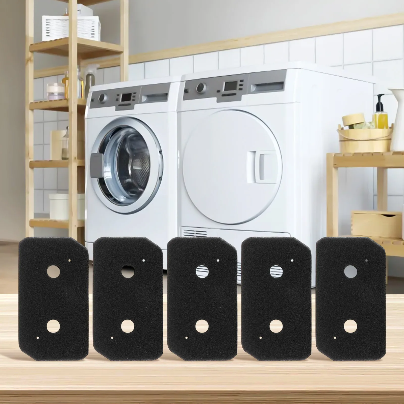 Kit de substituição de filtro de espuma de 5 pacotes compatível com Bosch e secadores de lavadora Siemens garante operação suave