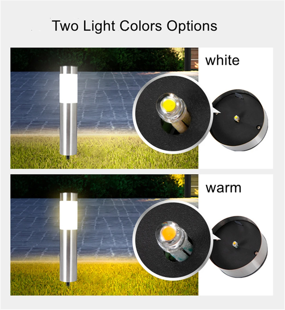 1/2/4 Pack Solar Garden Pathway Lights Outdoor LED Lighting Ground Plug Bollard Light for Patio, Gardens, Pathways,Lawn,Yard