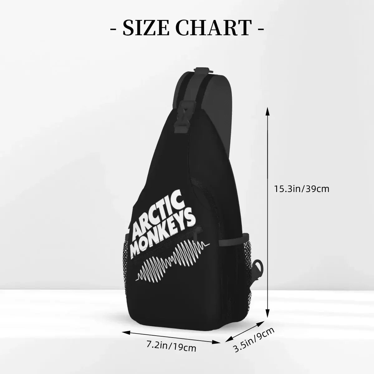 Audio Waves-bandolera pequeña para el pecho, mochila de hombro cruzada para senderismo, monos Arctic, Indiemusic Indierock, paquete informal