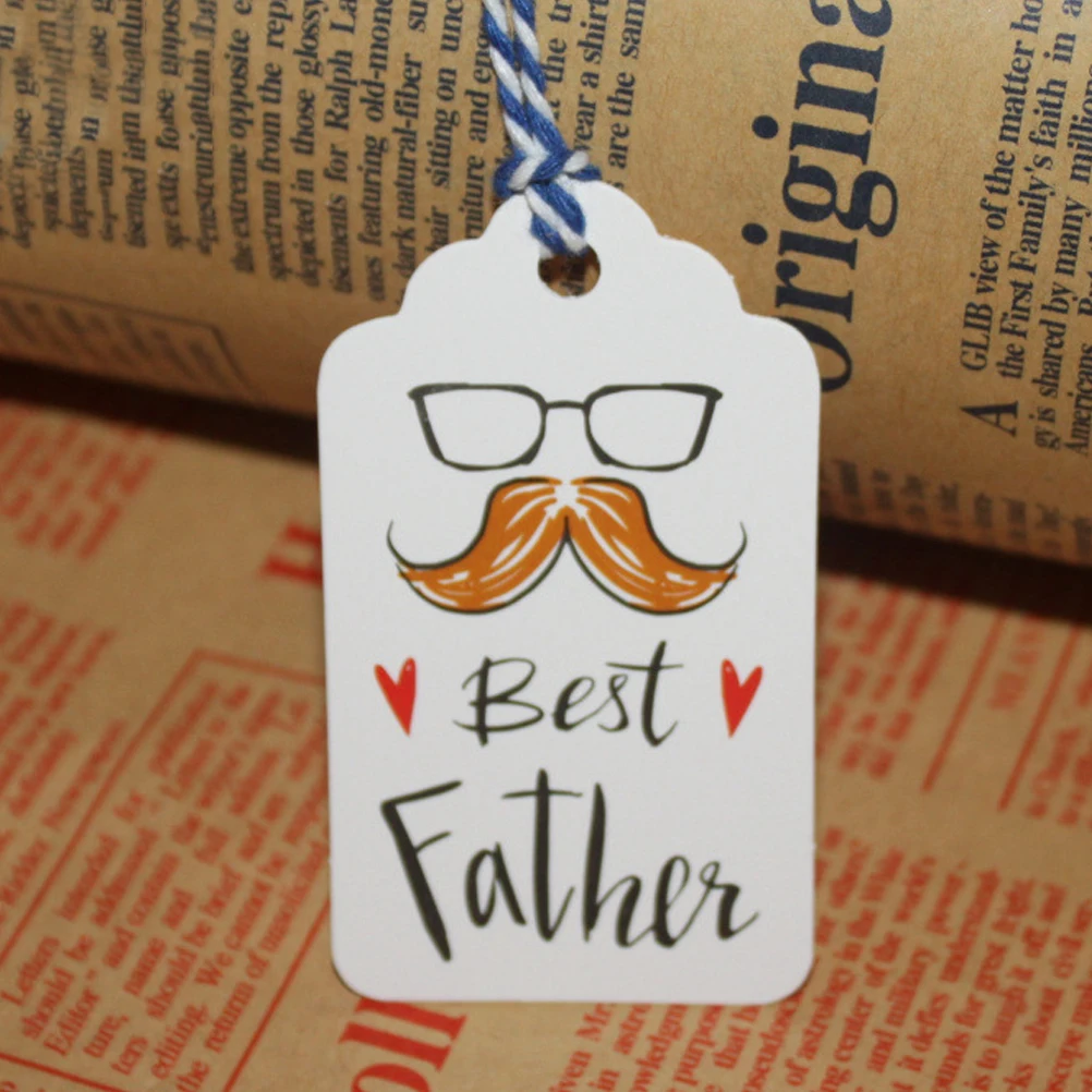 

100pcs Tags Bookmark Decorative Kraft Gift Hangtag Father Day Craft Decorative Tags Hangtag Scrapbooking Cards