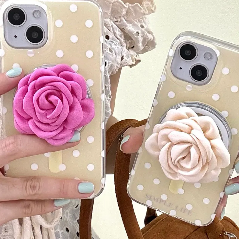 

Корейский милый мультяшный желтый, красный, розовый магнитный держатель, ручка Tok Griptok, подставка для телефона, поддержка Magsafe Smart Tok, кронштейн