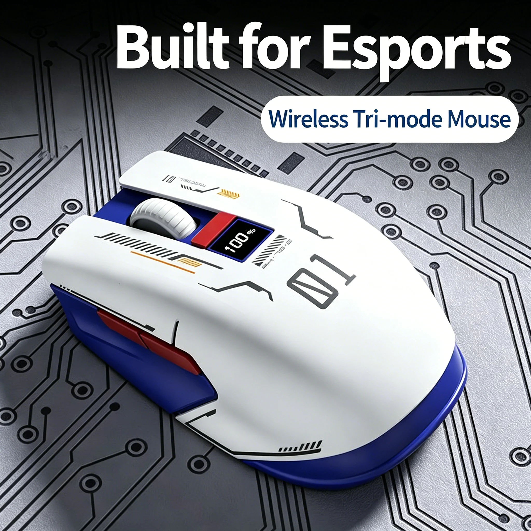 

Creative Mecha Style Dual-Mode 2.4G Bluetooth Mouse Ergonomic Adjustable DPI Rechargeable for PC Laptop Tablet Gaming Office