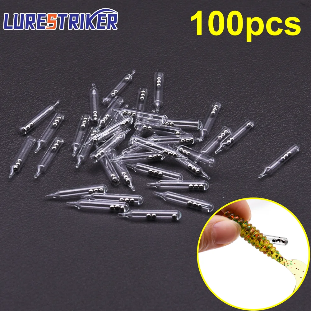 Lot de 100 grelots de pêche en verre de 3mm/4mm/5mm, perles en acier inoxydable, accessoires de pêche Maraca en verre pour attirer les appâts souples