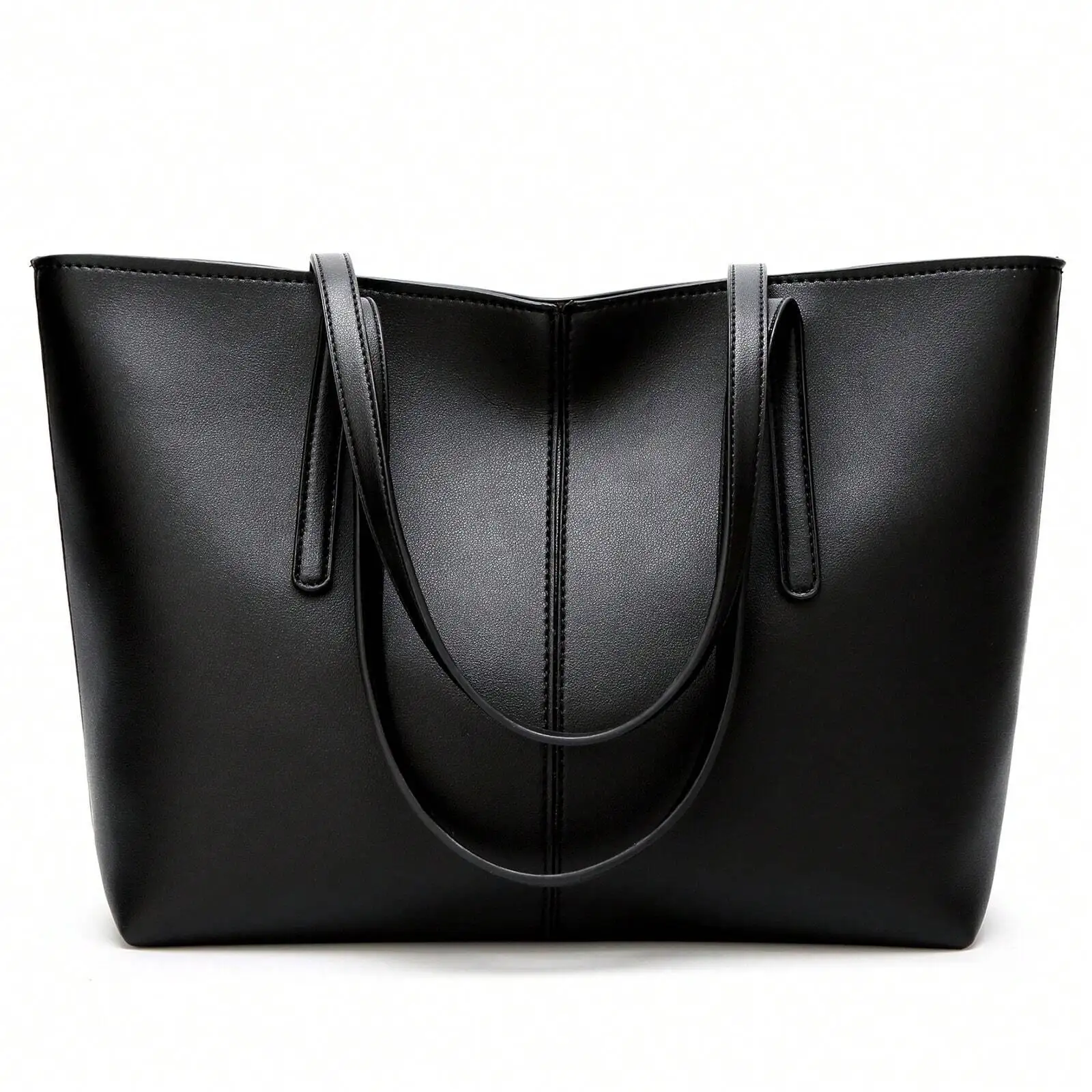 

Черная женская сумка-тоут из искусственной кожи с верхней ручкой, средний размер 32x25x14 см