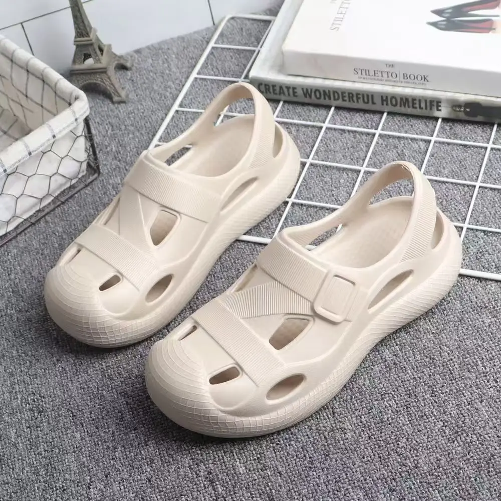 

Женские пляжные сандалии Baotou с перфорацией, летние, новые, с мягкой подошвой, нескользящие, для улицы, для прогулок, семейные сандалии для родителей и детей