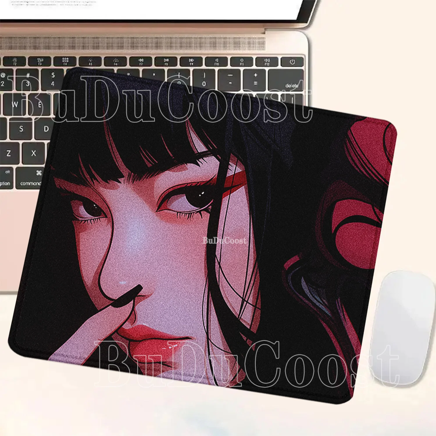 small size Mouse Pad Mask Girl PC Game keyboard Mousepad 45x40CM E-Sports HD printing playmat Non-slip Bottom Office Mouse Mat