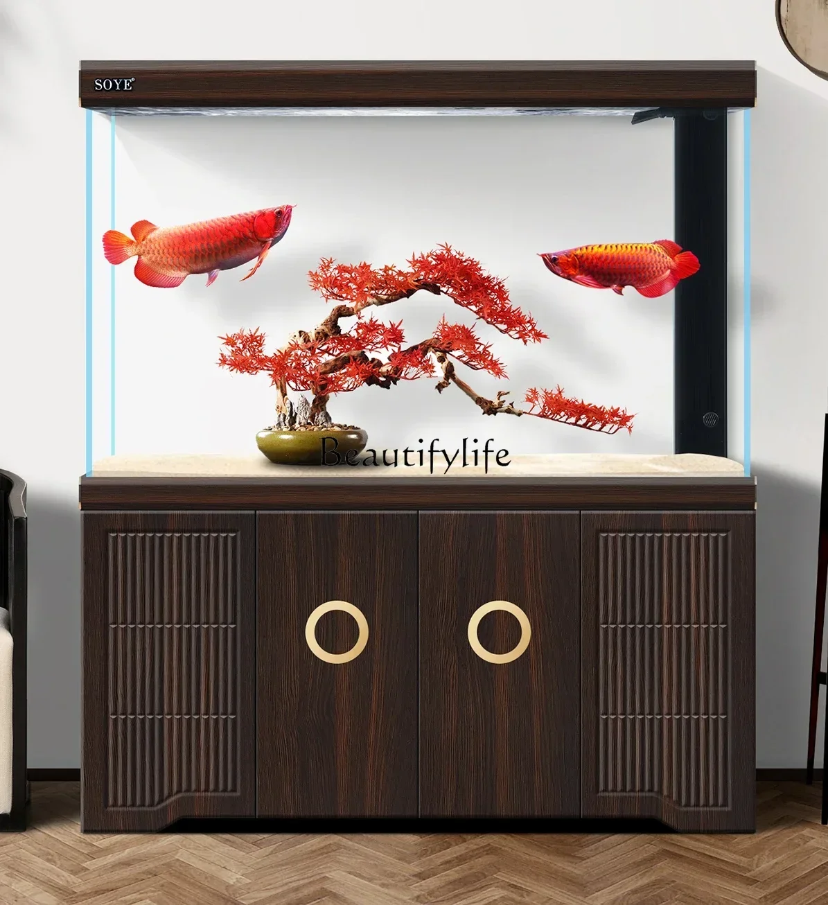 

LD33Fish Tank Living Room Large Super White Chinese Intelligent Hallway Ecological Bottom Filter Aquarium Partition Screens