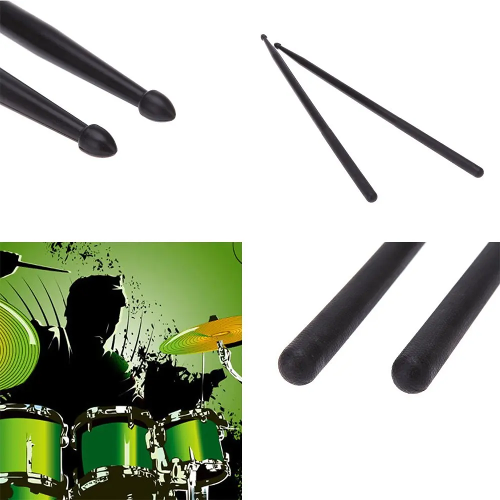 Pair of 5A Drumsticks Nylon Stick for Drum Set Professional Black-AA85