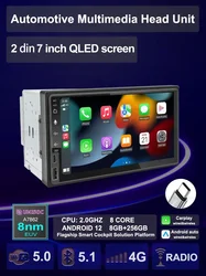 2USB Universal Double 2Din 7 Inch Car multi-media AI Voice Wireless Wired Android Auto CarPlay MP5 Player Radio Stereo Head unit