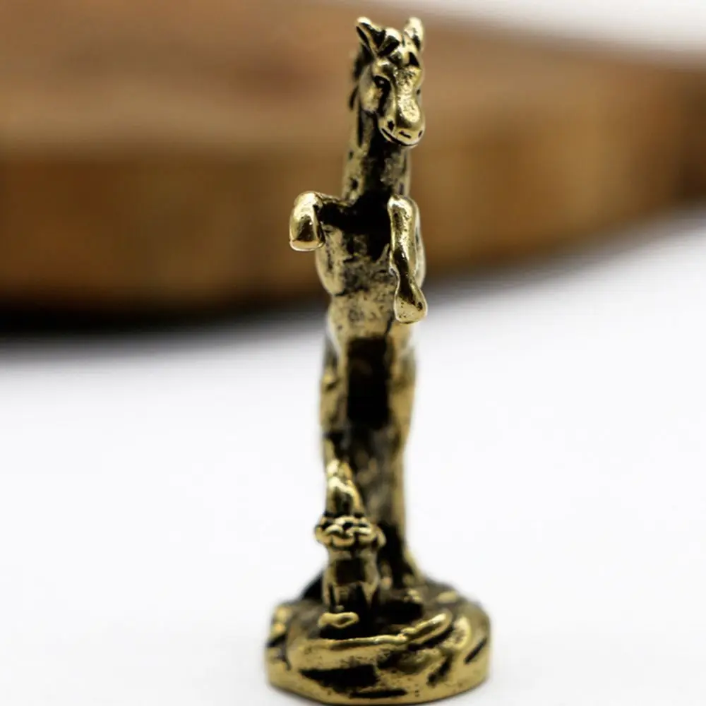 

Ретро китайский стиль зодиакальные лошади фигурки твердая латунь 3D лошадь миниатюрная антикварная имитация животных орнамент домашний декор