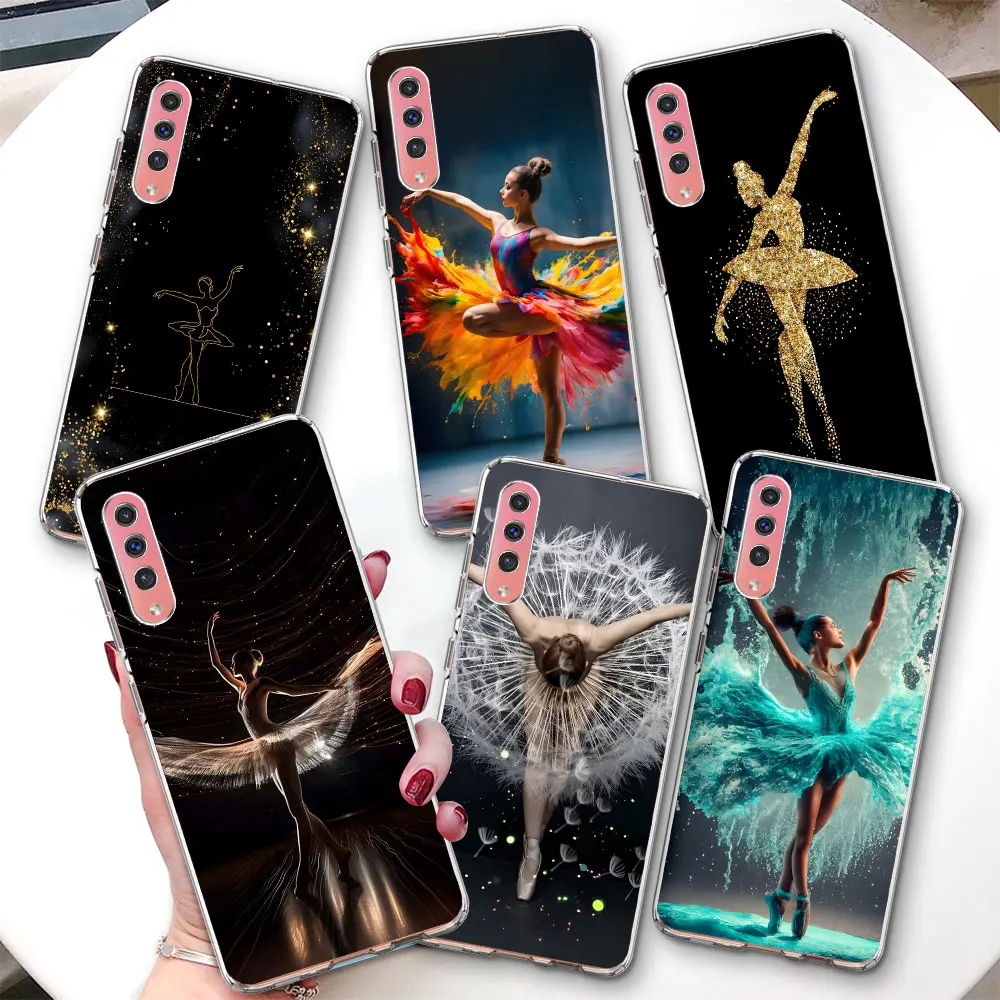 Ballet Dance Girl Case for Samsung Galaxy A8 A9 A20e A40 A6 A50 A50s A7 A30s A03s A04s A70 A70s A10 TPU Transparent Phone Cover