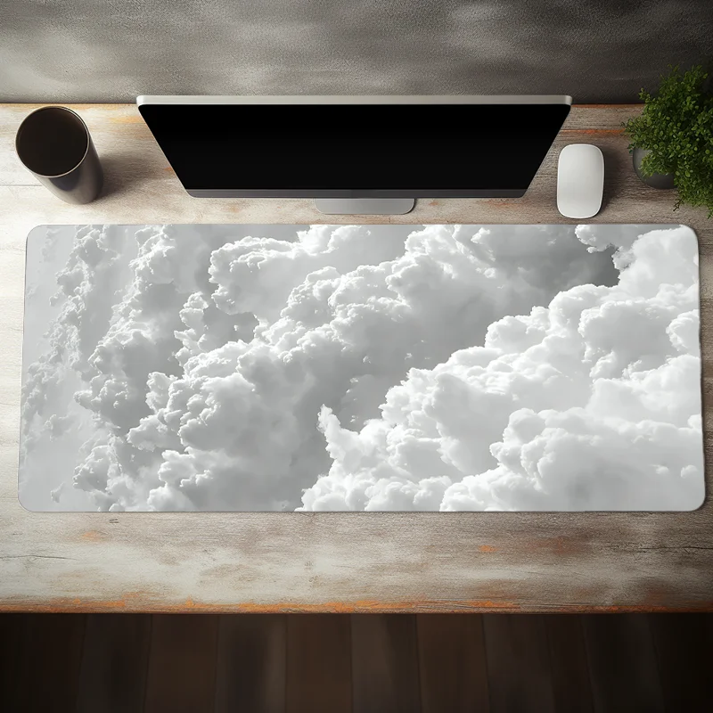 White Cloud Large Game Mouse Pad Computer Hd Desk Mat Keyboard Pad Natural Rubber Non Slip Office Mousepad Gift For Friends