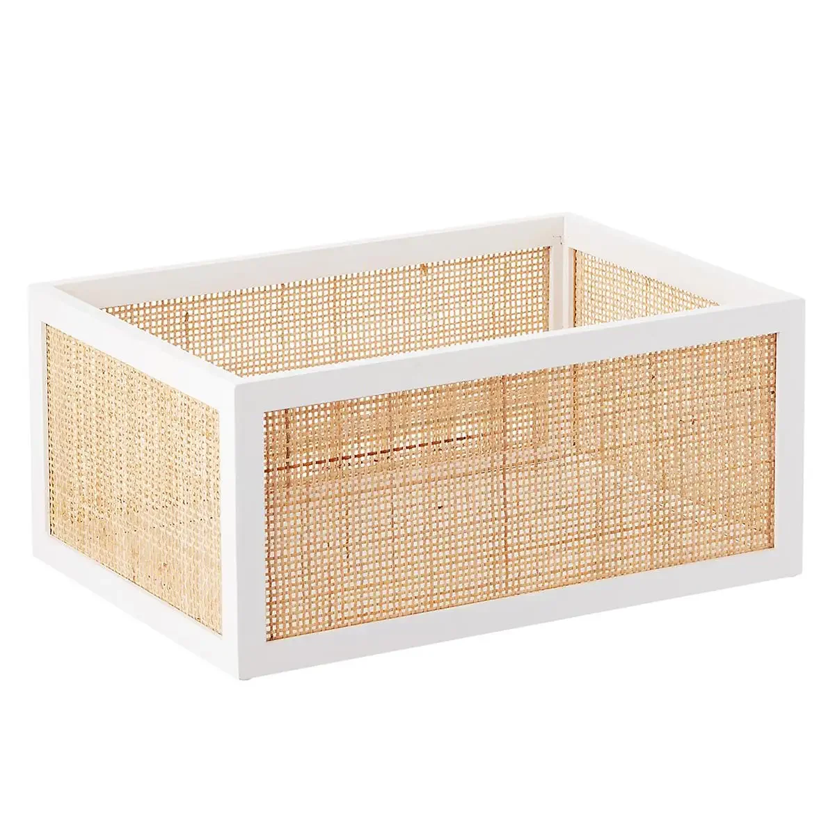 

Artisan Rattan Woven Cane Bin storage baskets wicker basket