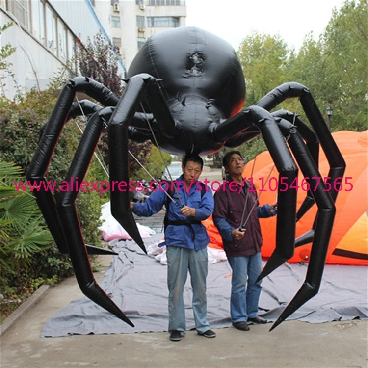Halloween Decoration Inflatable Black Spider Outdoor City Cruise Inflatable Walking Black Spider