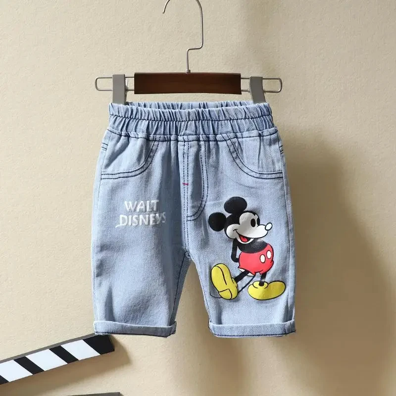 Baby Boys Mickey Mouse Short Sleeve T-shirt+Jeans Sets Clothes Summer Children Fashion Clothing Outfits Kids Tracksuits 1-7Year