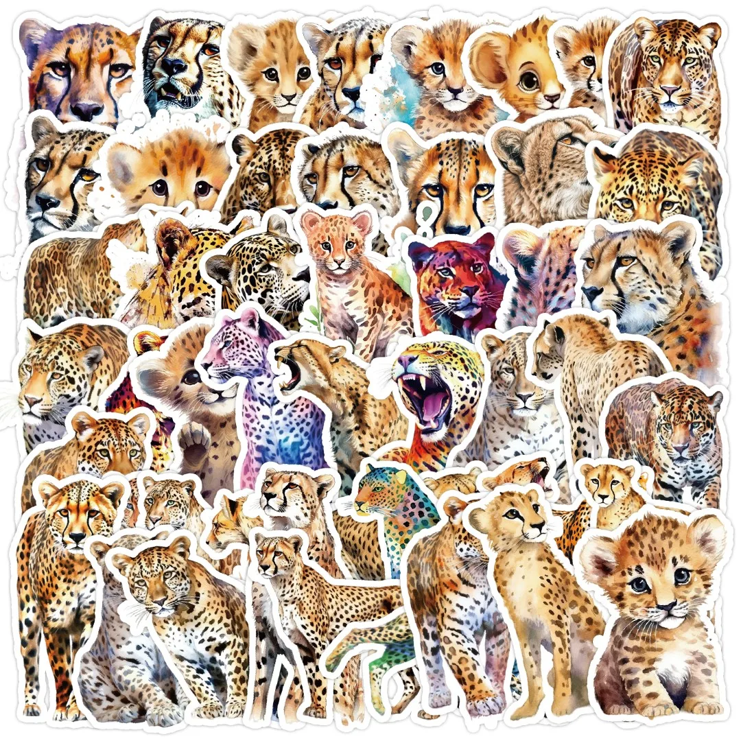 

50pcs Leopard Waterproof Doodle Sticker DIY Motorcycles Stickers, for Car Laptop Phone Case Luggage Water Bottle Cup