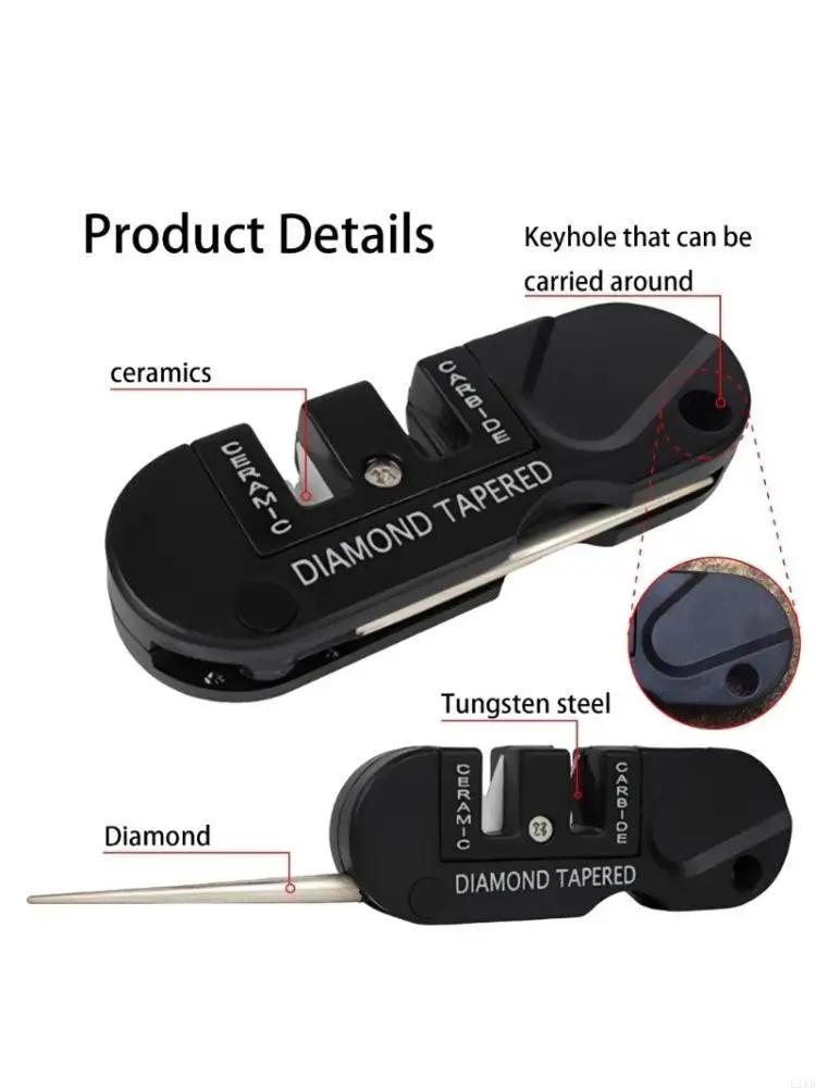 Portable Manual Cutter Sharpener Kitchen Whetstone Sharpening Tool Camping Tool Sharpening Rod Enduring